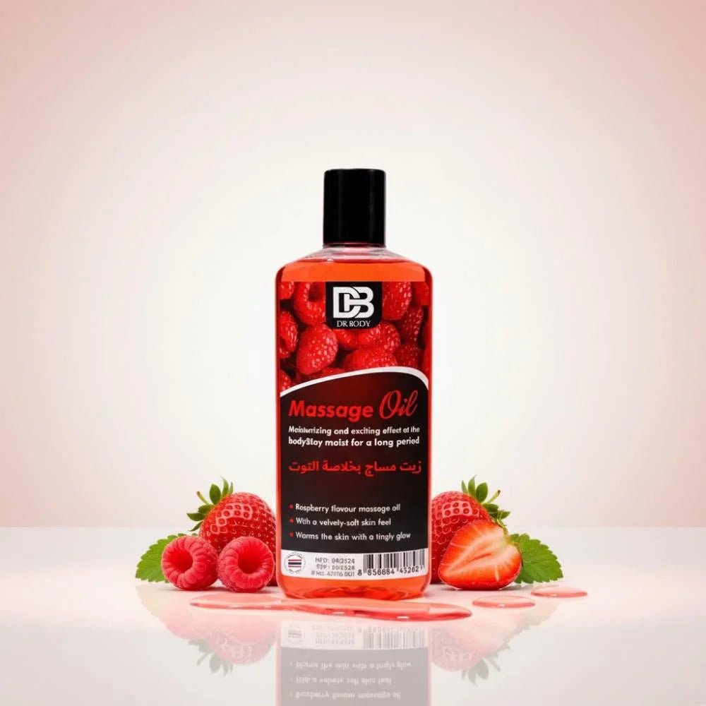 DR BODY Massage Oil - Moisturizing & Exciting Raspberry Flavour - Married Life App
